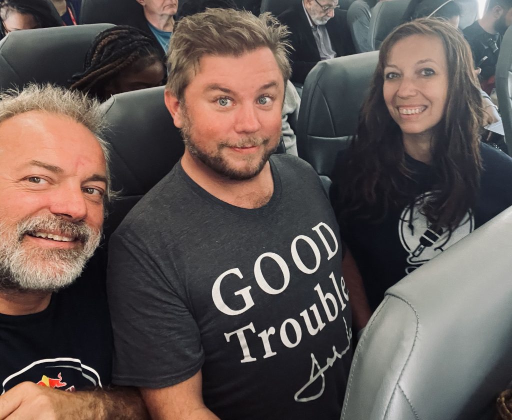 Activist Peter M. Dennis wearing his "Good Trouble" t-shirt with pride.